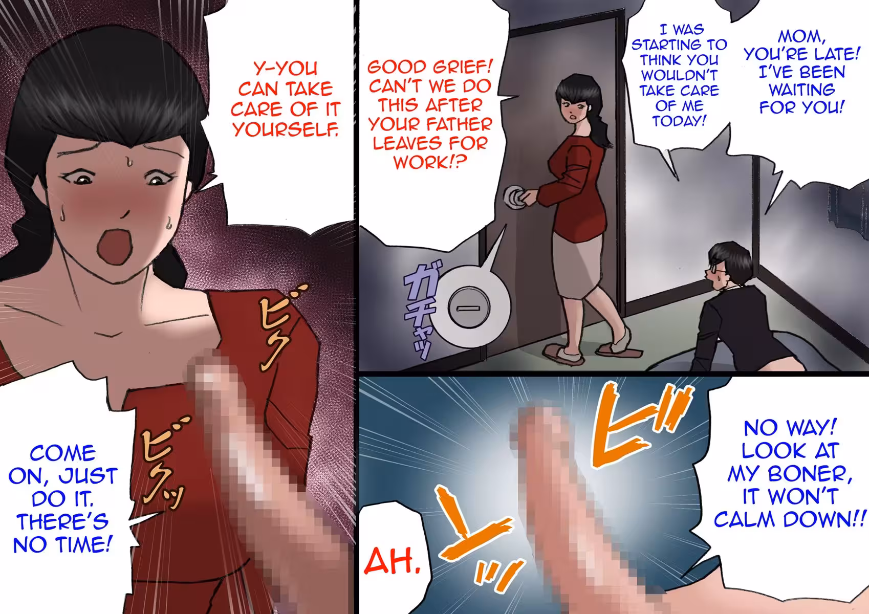 Father Fights Mother on the Roof Under the Moonlight