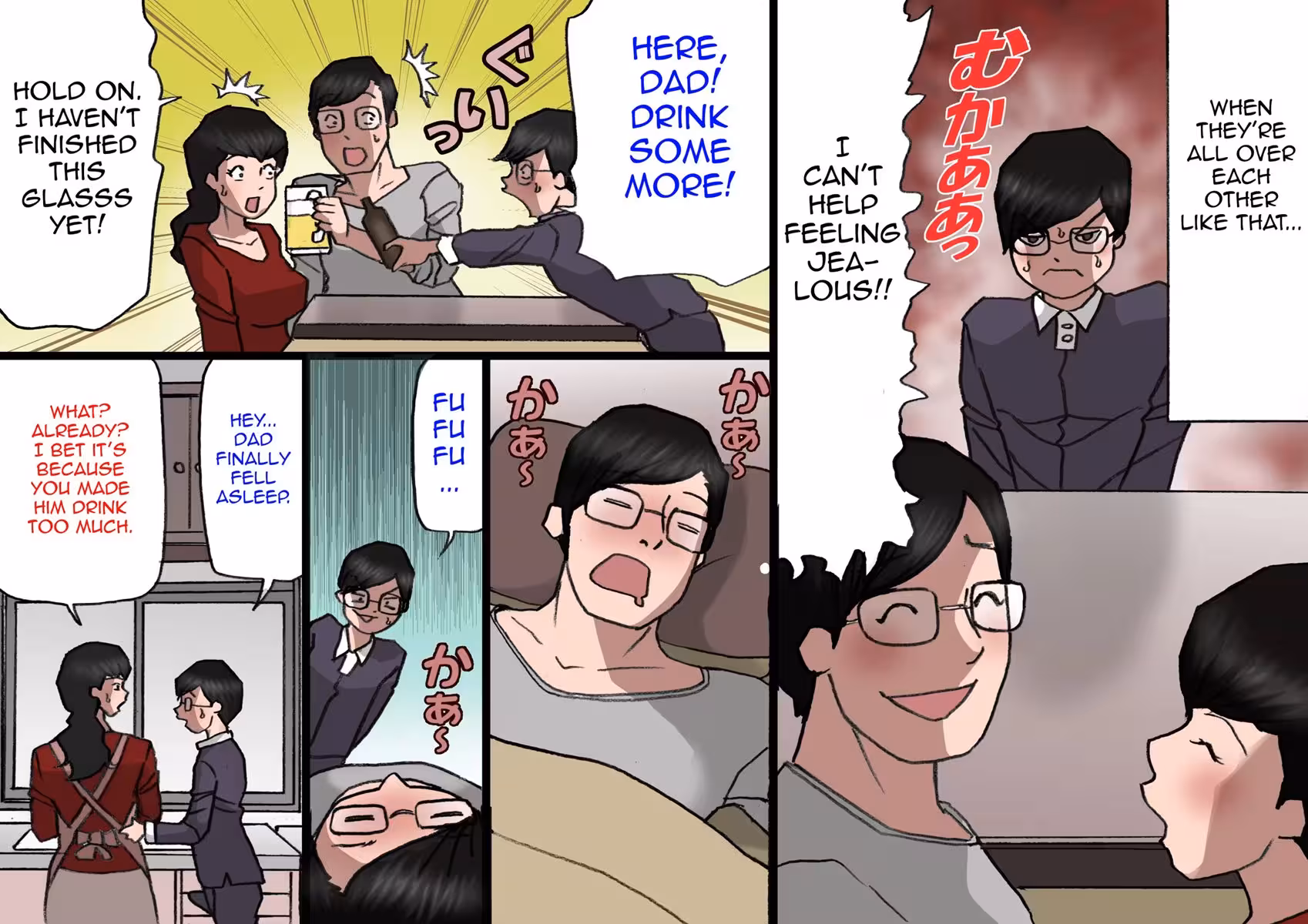 Father Fights Mother on the Roof Under the Moonlight