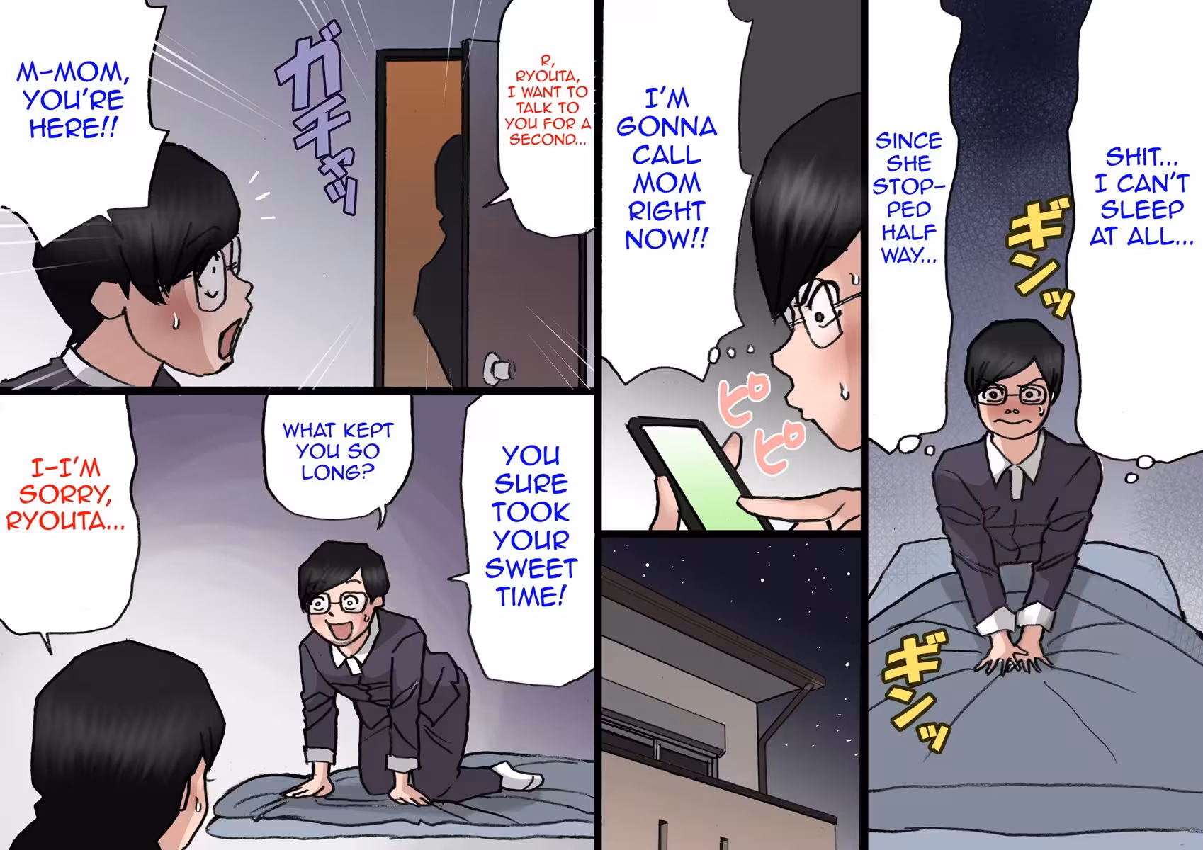 Father Fights Mother on the Roof Under the Moonlight