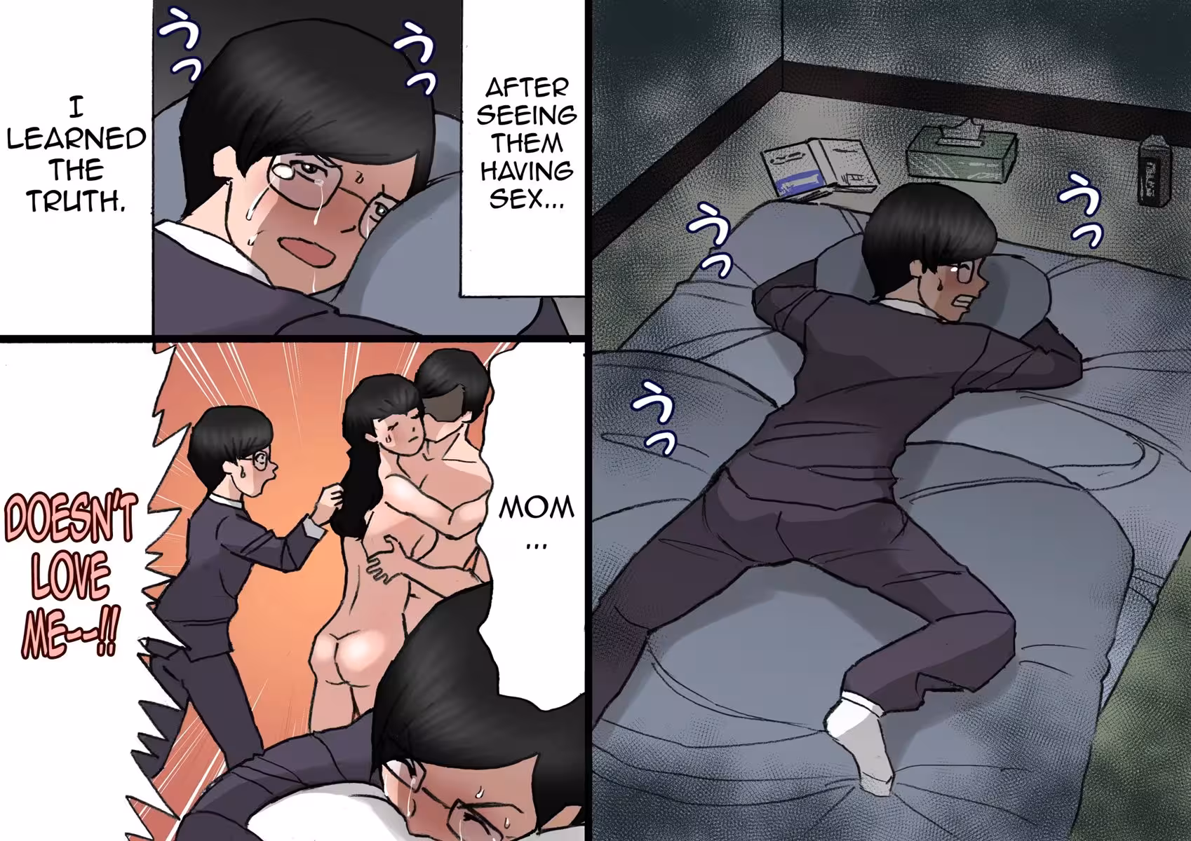 Father Fights Mother on the Roof Under the Moonlight