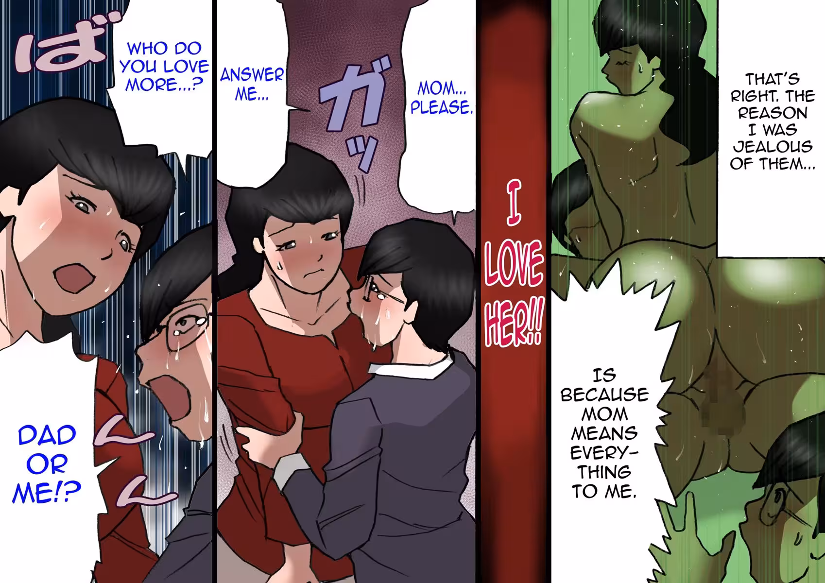 Father Fights Mother on the Roof Under the Moonlight