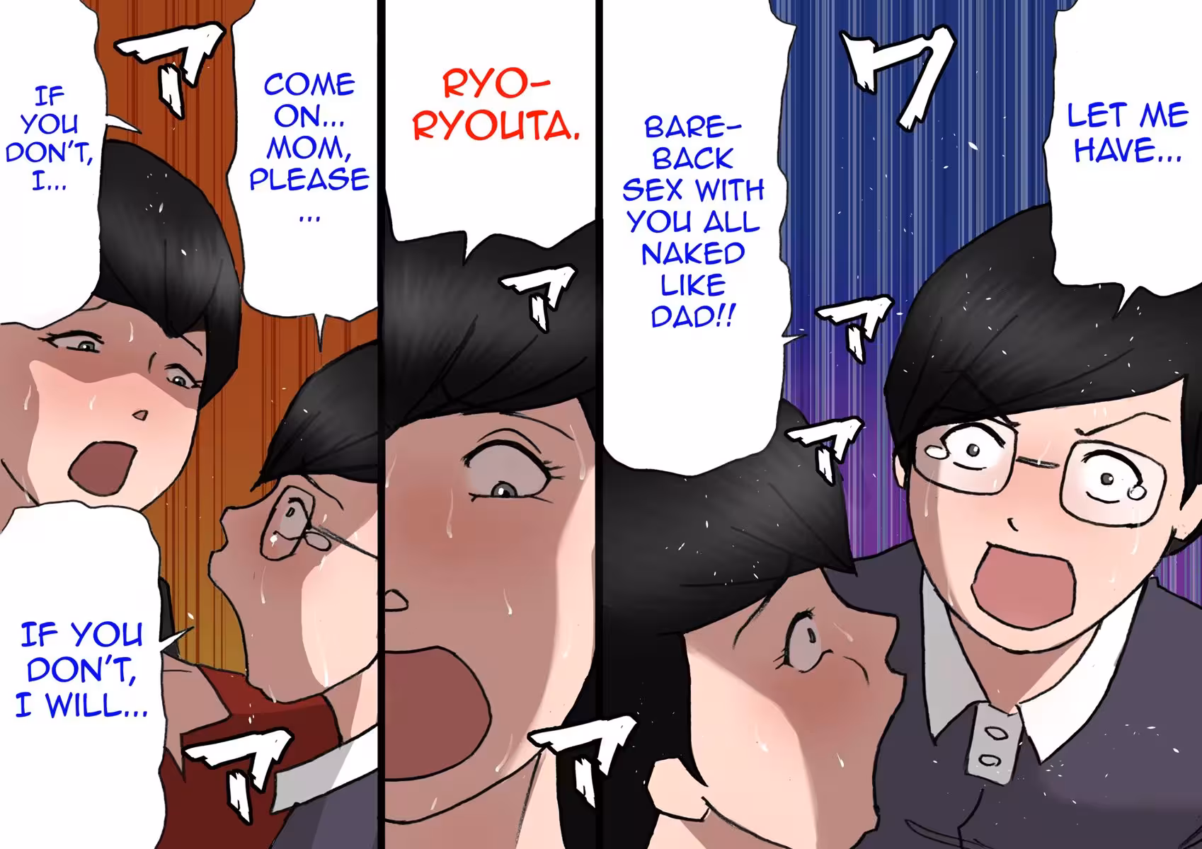 Father Fights Mother on the Roof Under the Moonlight